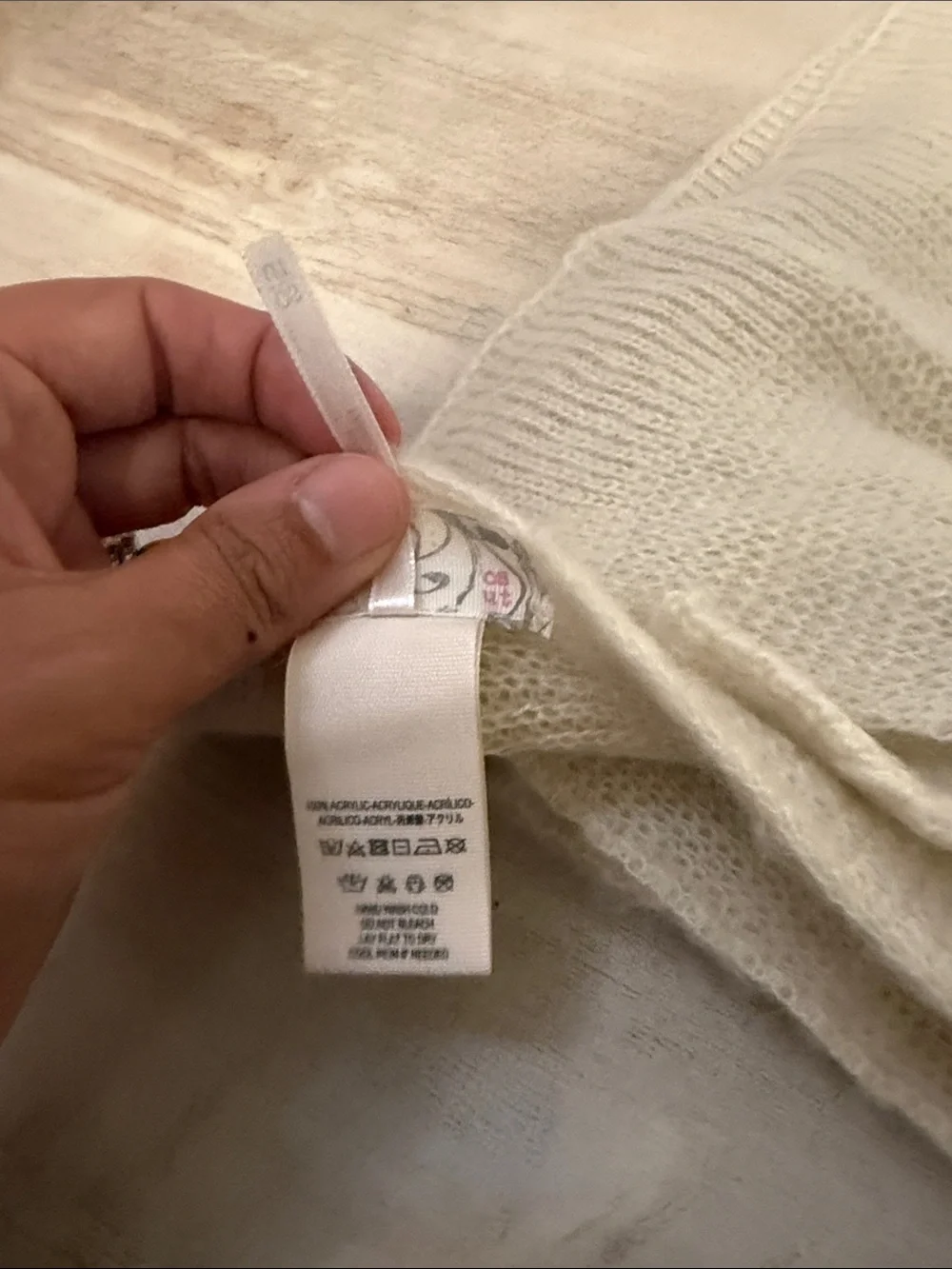 Free People Cream Knit Throw Blanket
